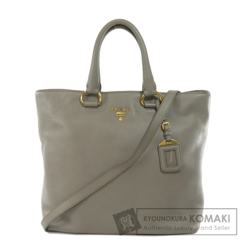Prada Vitello Phenix tote bag Argilla gray pebbled leather Calfskin